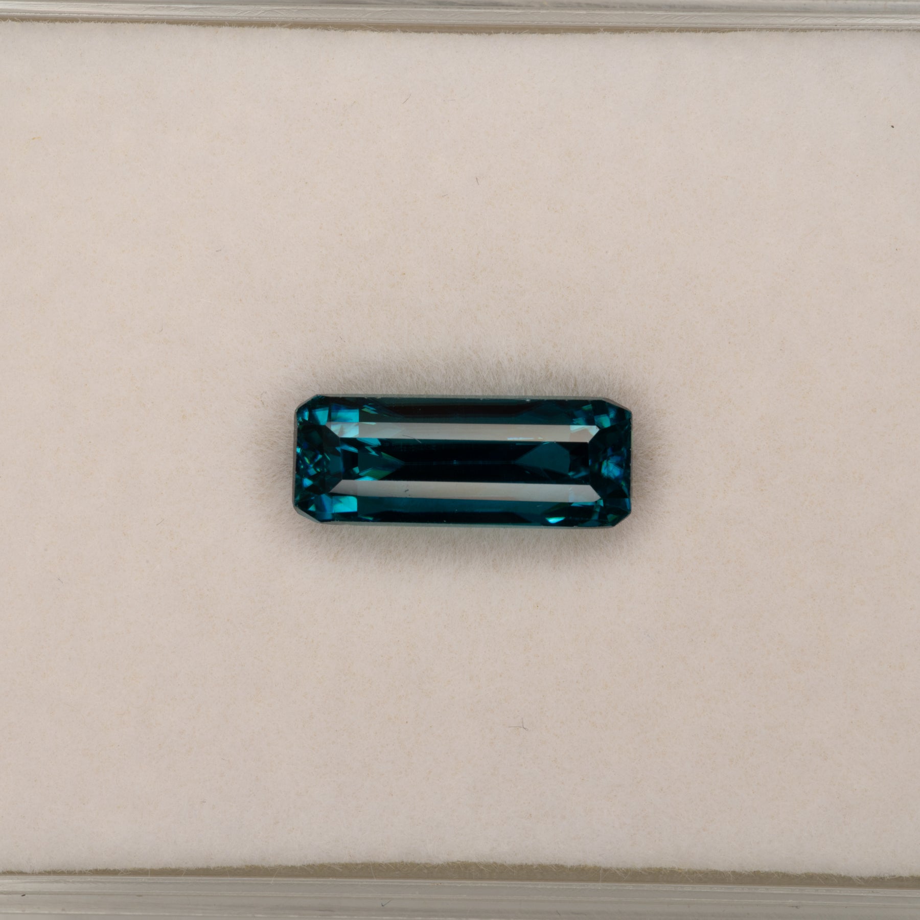 natural cambodian blue zircon emerald cut loose gemstone