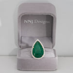 14K white & yellow gold emerald ring