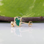 14K yellow gold zambian emerald earrings