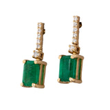 Eira 14K Solid Gold Emerald Ring with Natural Diamonds Accents | Emerald cut , 7x5mm