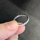 Lab Created Diamonds Band Ring in solid 14k White Gold