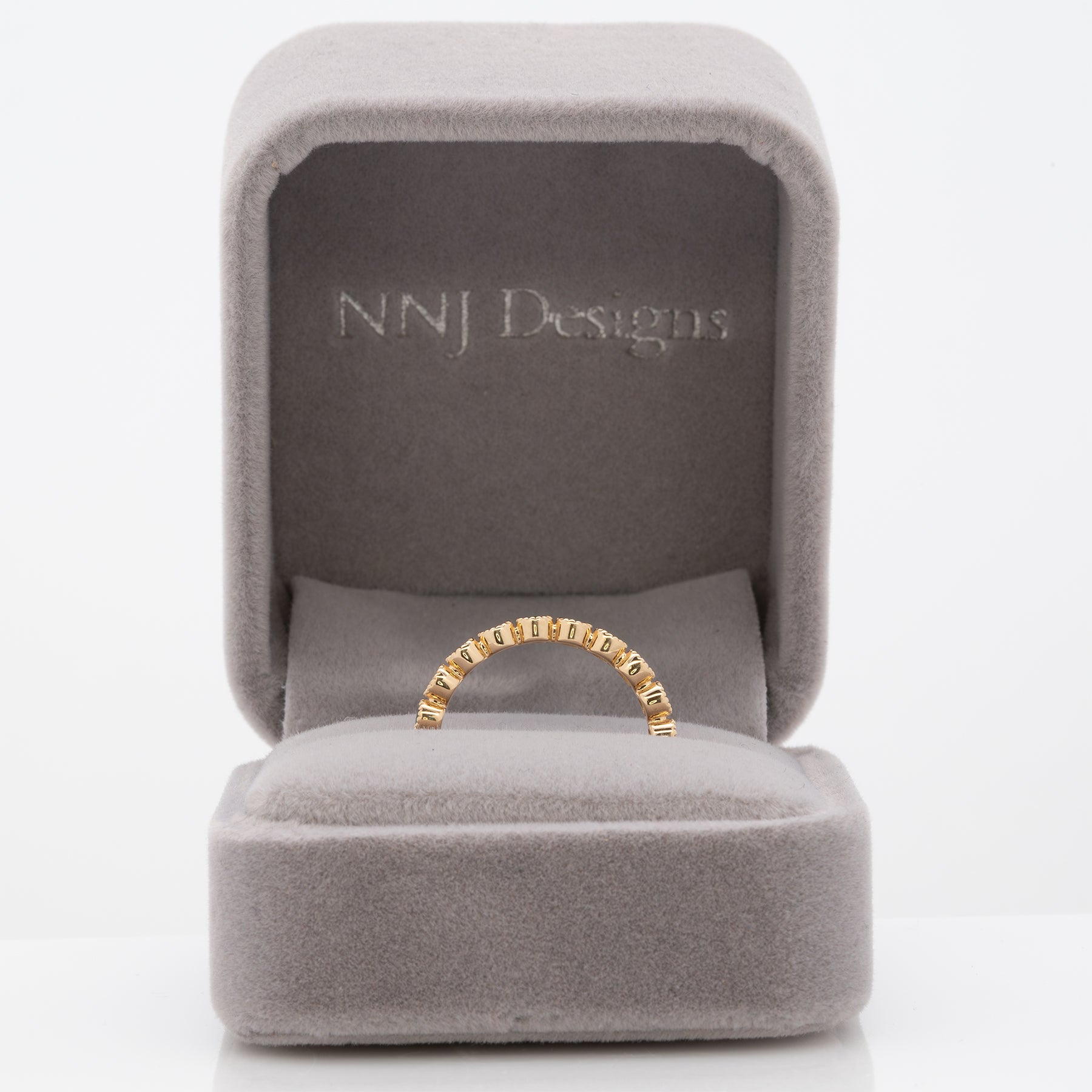 14K yellow gold Zambian emerald band ring with diamond accents