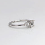 Engagement Ring Semi Mount w Diamond Triads Accents