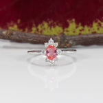14K white gold padparadscha sapphire ring