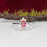 14K white gold padparadscha sapphire ring
