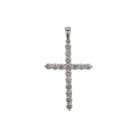 14K white gold lab grown diamond pendant with diamond accents