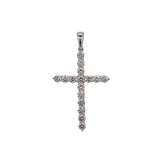 14K white gold lab grown diamond pendant with diamond accents