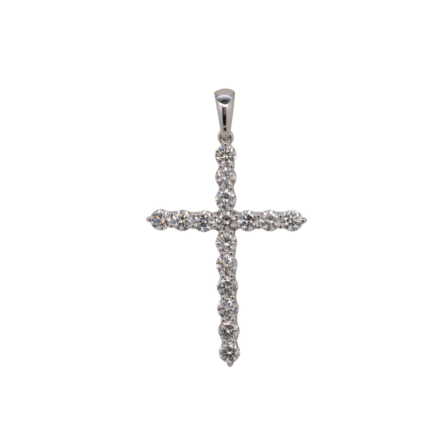 14K white gold lab grown diamond pendant with diamond accents