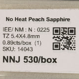 0.89 carat natural Ceylon peach sapphire shield cut 5.4x4.8mm loose gemstone – view 2