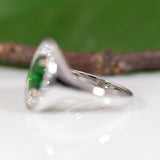 14K white gold tsavorite garnet ring