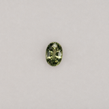 0.38 carat natural green sapphire, oval 6x4mm Ceylon loose gemstone