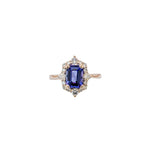 sonam 14k white gold 1.58cts tanzanite diamond ring | emerald cut 8x6mm