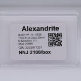 0.42 carat natural color-change alexandrite trillion, 5.41x5.22mm untreated loose gemstone – view 6
