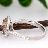 Sitara 14K White and Rose Gold Cor de Rosa Morganite Diamond Ring | Cushion Shape 6mm