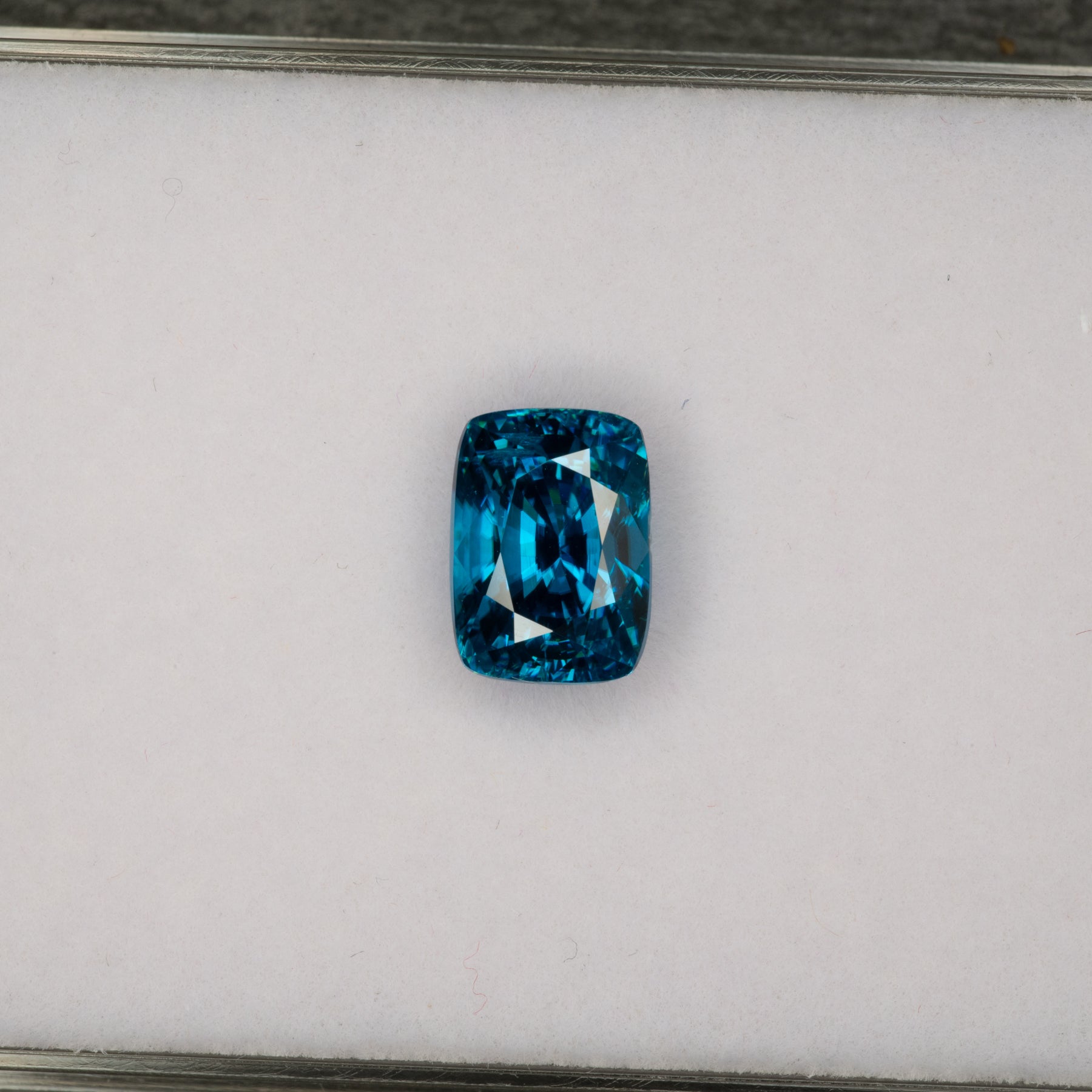 natural cambodian blue zircon cushion loose gemstone