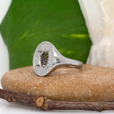 Statement Ring Semi-Mount with Earth-Mined Diamonds in 14K Gold, for Oval Center Stone, Customizable Elegant Jewelry for Women