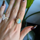 14K yellow gold ethiopian opal ring