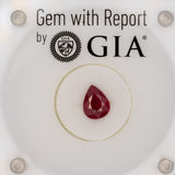 GIA Certified Investment-Grade Mozambique Ruby Pear 9x7mm 1.99ct – Natural High-Quality Loose Gemstone