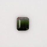 3.13ct bi-color tourmaline emerald 8.5x7.6mm loose bi-color gemstone