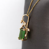 Tressa 14K Yellow Gold Chrome Tourmaline and Diamond Pendant | EM 11x7mm