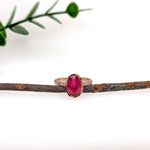 ally 14k rose gold 3.08 cts rubellite tourmaline diamond ring | oval 10.5x7.7mm