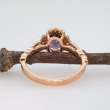 Elegant 2Ct Purple Spinel Ring in Solid 14K Gold with Earth Mined Diamond Accents, Oval 8x6.5mm