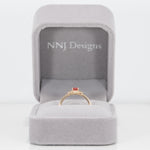 14K yellow gold padparadscha sapphire ring