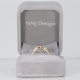 14K yellow gold pink sapphire ring