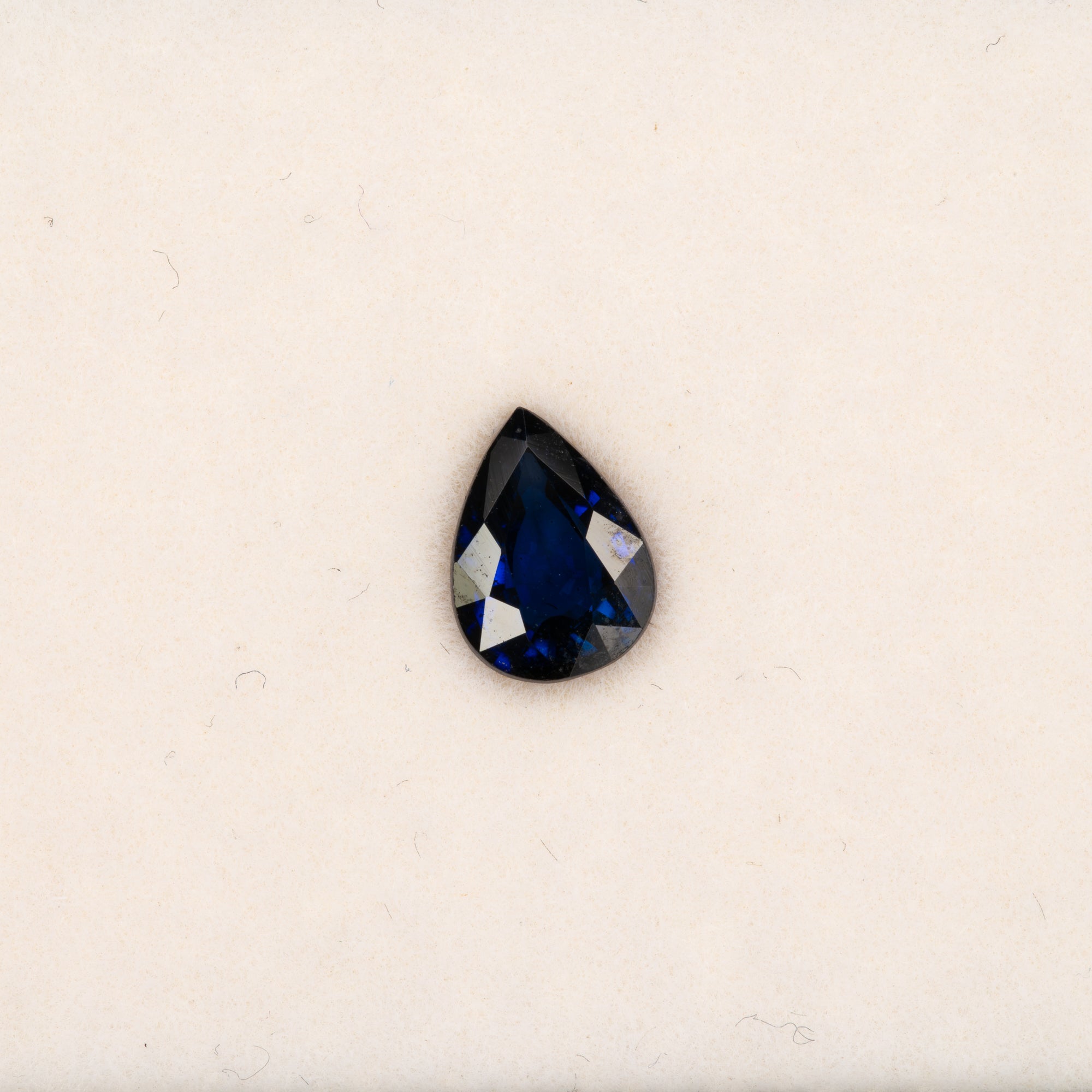 1.40 carat natural blue sapphire, pear 8.05x6mm Ceylon loose gemstone