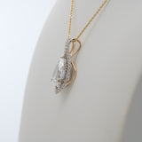 IGI Certified 3.3Ct Lab Diamond Pendant Necklace with Earth Mined Diamond Accents in Solid 14K Gold - 13x8mm Fine Jewelry