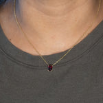 14K yellow gold red spinel necklace