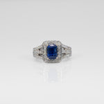 platinum ceylon sapphire ring