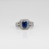 platinum ceylon sapphire ring