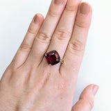 Yana 14K Yellow Gold 10.60cts Madagascar Ruby Ring | Princess 12mm