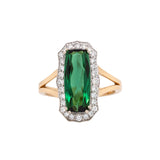 Anusha 14K Yellow and White Gold AAA Indicolite Tourmaline and Diamond Ring | CU 15.5x6mm