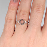 Engagement Ring Semi Mount w Diamond Triads Accents