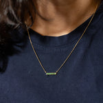14K yellow gold zambian emerald necklace