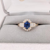 Fabulous Ring Setting W Natural Baguette and Round Diamond Accents in 14K Solid Gold | Oval Shape | Customizable