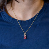 14K yellow gold pink tourmaline pendant