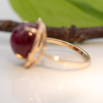 14K yellow gold star ruby ring