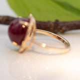 14K yellow gold star ruby ring