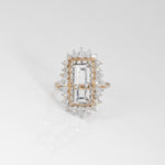 14K two-tone gold lab diamond semi-mount ring setting