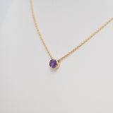 14K Yellow Gold Amethyst Necklace