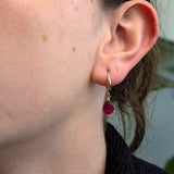 Sana 14K Yellow Gold Madagascar Ruby Solitaire Earrings | PE 9x7mm