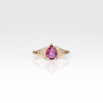 14K yellow gold pink sapphire ring