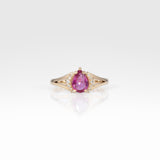14K yellow gold pink sapphire ring
