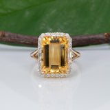 14K yellow gold citrine ring