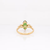 Quianna 14K Solid Gold Tsavorite Garnet and Diamond Ring | PE 11x5mm