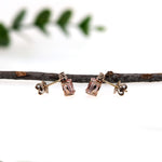 Stud Earrings-Pink Morganite and Diamond Earring Studs in Solid 14K Rose Gold | Oval 7x5mm | Pink Gemstone Studs | Daily Wear | Cor de Rosa |Ready to Ship - NNJGemstones