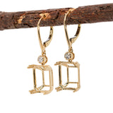 Jinny 14K Solid Gold Earring Setting with Diamonds | EM 12x10mm